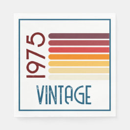 Guardanapo De Papel Vintage 1975 Retro Stripe Sun 50th Birthday