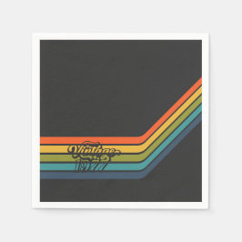 Guardanapo De Papel Vintage 1977 Style Birthday paper napkin.