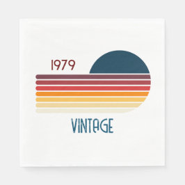 Guardanapo De Papel Vintage 1979 Retro Stripe Sun