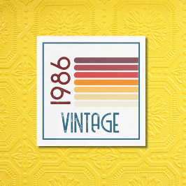 Guardanapo De Papel Vintage 1986 Retro Stripe Sun 40th Birthday