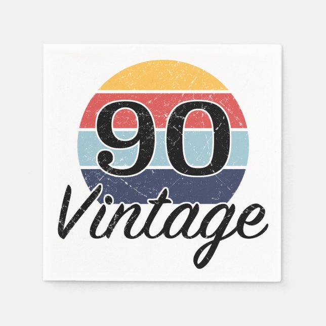 Guardanapo De Papel Vintage 90 Birthday Sunset (Frente)