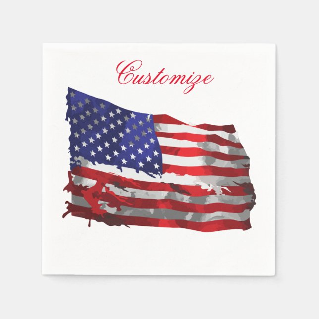 Guardanapo De Papel Vintage American Flag Thunder_Cove (Frente)