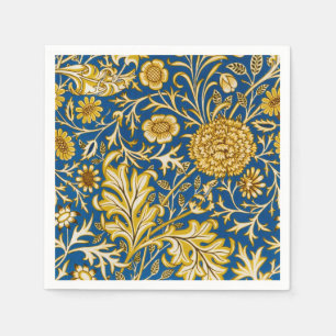 Guardanapo De Papel Vintage Arte Floral Azul Cherwell de William Morri