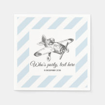 vintage, avião, avião Cocktail Paper Napkins