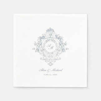 Guardanapo De Papel Vintage Barroco Crest | Chic Wedding Napkins