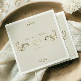 Guardanapo De Papel Vintage Barroco Dourado Casamento Elegante