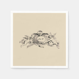 Guardanapo De Papel Vintage Barroco Rococó Fronteira com Corações