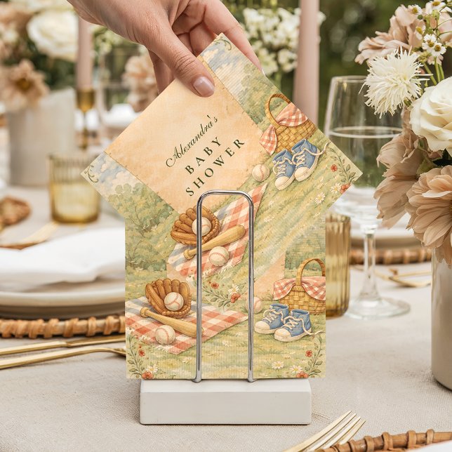 Guardanapo De Papel Vintage Baseball Baby Shower (Criador carregado)