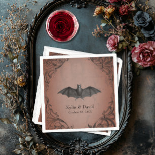 Guardanapo De Papel Vintage Bat Até O Casamento De Ferrugem Da Morte