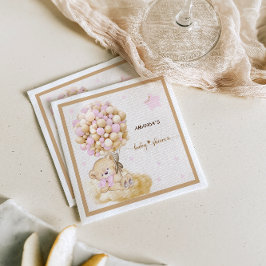 Guardanapo De Papel Vintage Bear Decor Baby Girl Chá Rosa