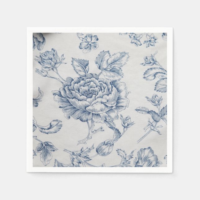 Guardanapo De Papel Vintage Blue rosa (Frente)