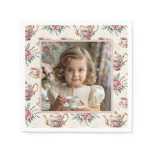 Vintage Blush Tea Party com Foto para Rapariga
