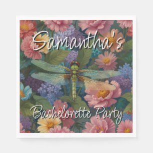 Guardanapo De Papel Vintage boho chic pastel floral libélula