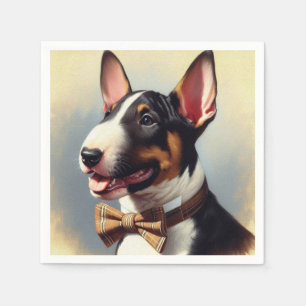 Guardanapo De Papel Vintage Bull Terrier Painting Retrato