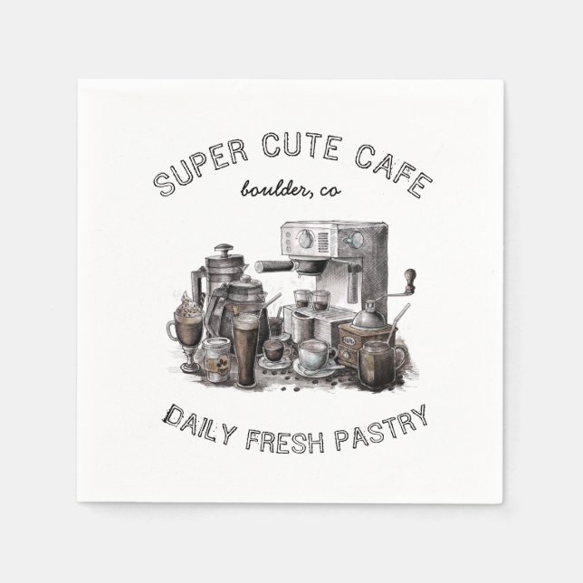 guardanapo de papel vintage cafe monograma (Frente)