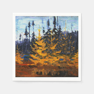 Guardanapo De Papel Vintage canadense Wilderness Tom Thomson Tamaracks