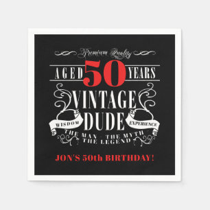 Guardanapo De Papel Vintage Cara Mito Legenda Homens Aniversário