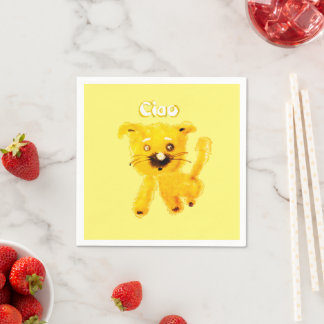 Guardanapo De Papel Vintage Cartoon Kids – Cheerful Yellow Puppy