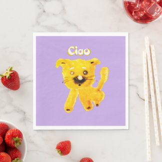 Guardanapo De Papel Vintage Cartoon Kids – Cheerful Yellow Puppy