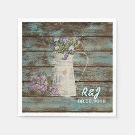 Guardanapo De Papel vintage, casamento do celeiro de madeira floral oc