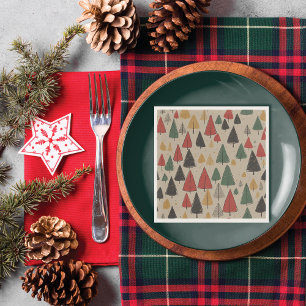 Guardanapo De Papel Vintage Charm: Padrão da Árvore de Natal