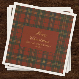 Guardanapo De Papel Vintage Christmas Party Plaid Classic Timeless