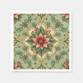 Guardanapo De Papel Vintage Christmas Poinsettia