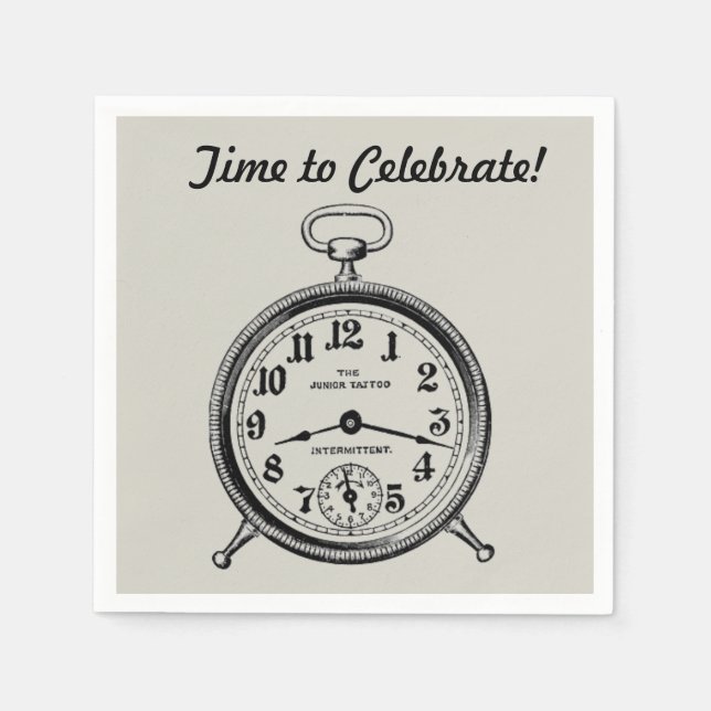 Guardanapo De Papel Vintage Clock Napkins (Frente)