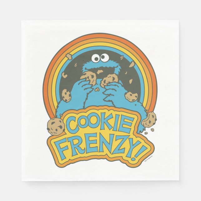 Guardanapo De Papel Vintage Cookie Monster | Cookie Frenzy (Frente)
