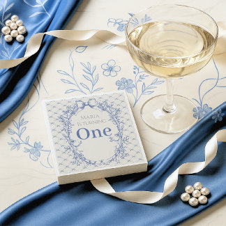 Guardanapo De Papel Vintage Coquette Blue Arco no primeiro aniversário