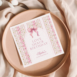 Guardanapo De Papel Vintage Coquette Pink Arco Shack Birthday