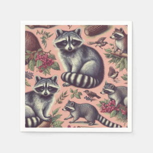 Guardanapo De Papel Vintage Cute Racoon