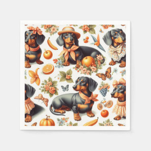 Guardanapo De Papel Vintage Dachshund Seamless