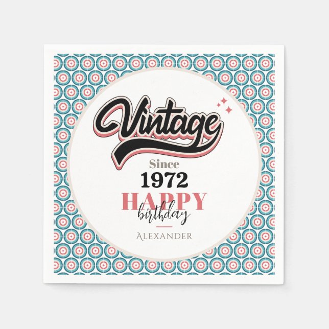 Guardanapo De Papel Vintage desde - 1972 (Frente)