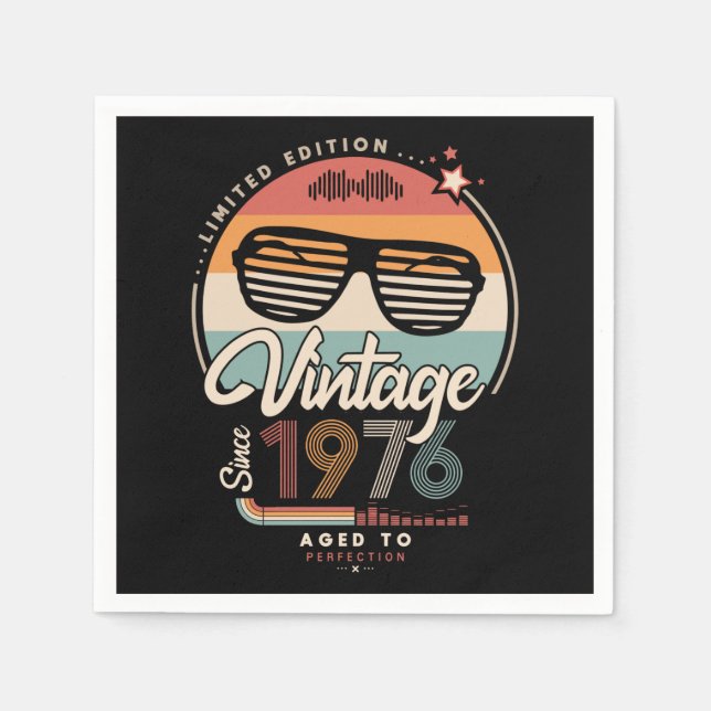 Guardanapo De Papel Vintage desde 1976 (Frente)