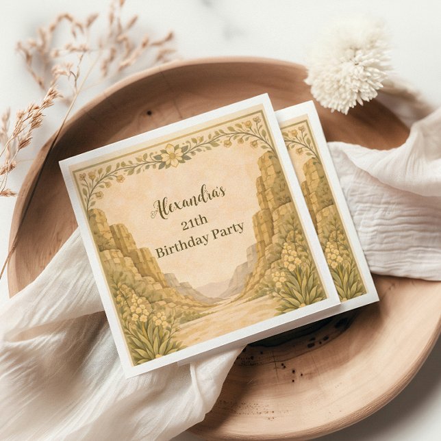 Guardanapo De Papel Vintage Desert Florals Birthday (Criador carregado)