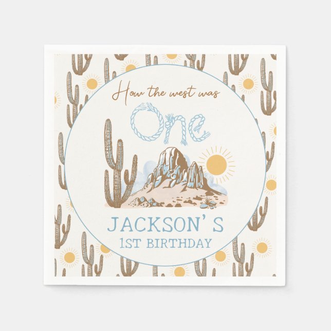 Guardanapo De Papel Vintage Desert Wild West Birthday (Frente)
