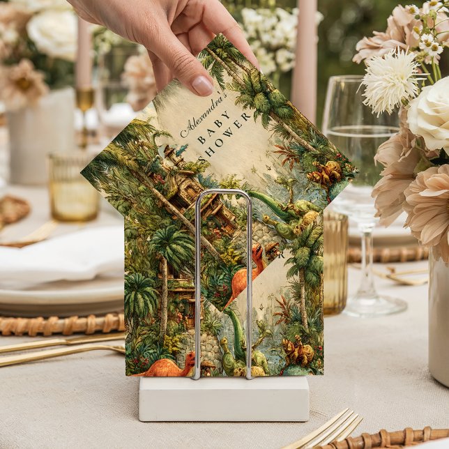 Guardanapo De Papel Vintage Dino Baby Shower (Criador carregado)