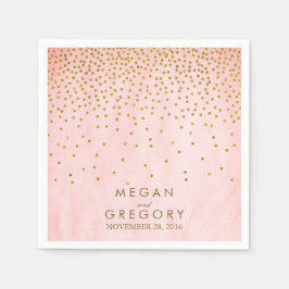 Guardanapo De Papel Vintage Dourado Confetti Rosa