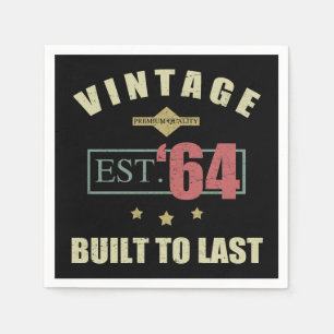 Guardanapo De Papel Vintage Est 1964 60º Aniversário