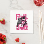 Guardanapo De Papel Vintage Feral Girl Summer Ogambm Funny Raccoon<br><div class="desc">Vintage Feral Girl Summer Ogambm Funny Raccoon</div>