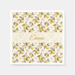 Guardanapo De Papel Vintage Flor de Limão – Cítrico Botânico Elegante