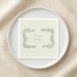 Guardanapo De Papel Vintage Floral Border Wedding Matchbox Favor