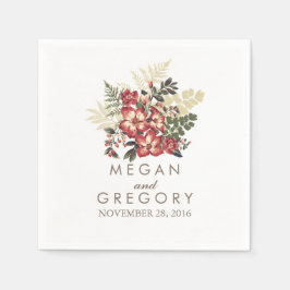 Guardanapo De Papel vintage floral fall burgundy
