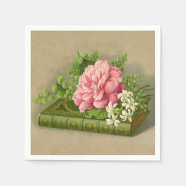 Guardanapo De Papel Vintage Floral Peony Book Elegante