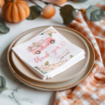 Guardanapo De Papel Vintage Floral Pumpkin Truck Chá de fraldas<br><div class="desc">Adicione um toque de elegância no outono ao seu chá de fraldas com o nosso Chá de fraldas de Caminhões Florais de Abóbora Nápoles. Apresentando um charmoso design de abóbora-de-abóbora adornada com sotaques florais, esses guardanapos são perfeitos para adicionar um floco branco e na moda à sua celebração do outono....</div>