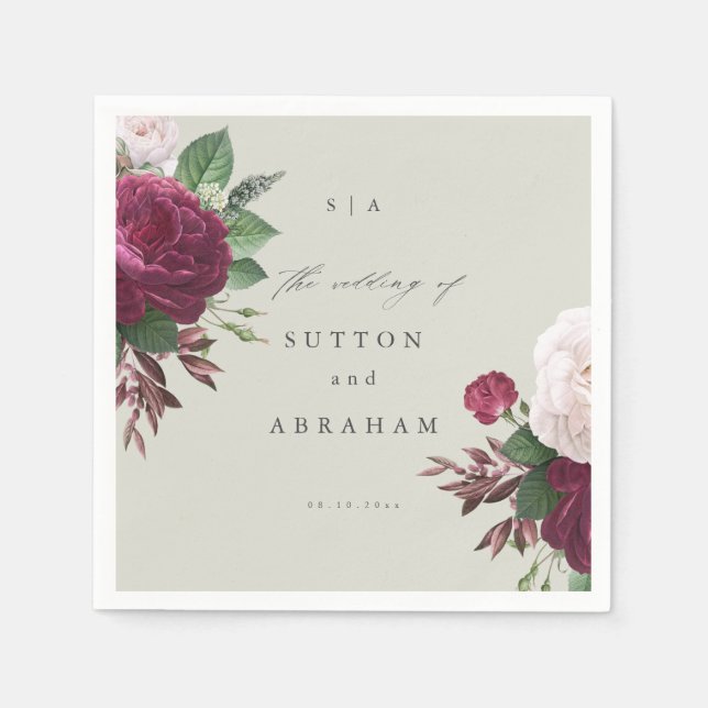Guardanapo De Papel Vintage Floral Wedding (Frente)