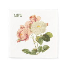 Vintage Flores de papel monograma personalizado gu