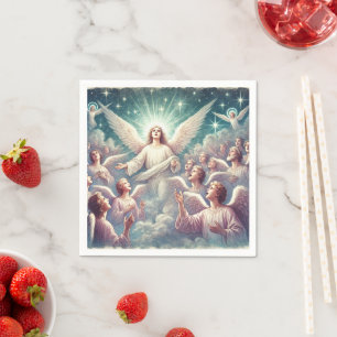 Guardanapo De Papel Vintage Fortemente Host of Angels Natividade Decou