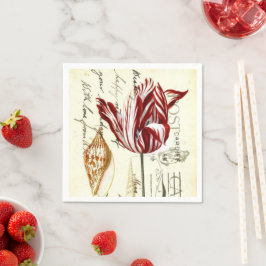 Guardanapo De Papel Vintage French Botanic Tulips Paris Tea Party